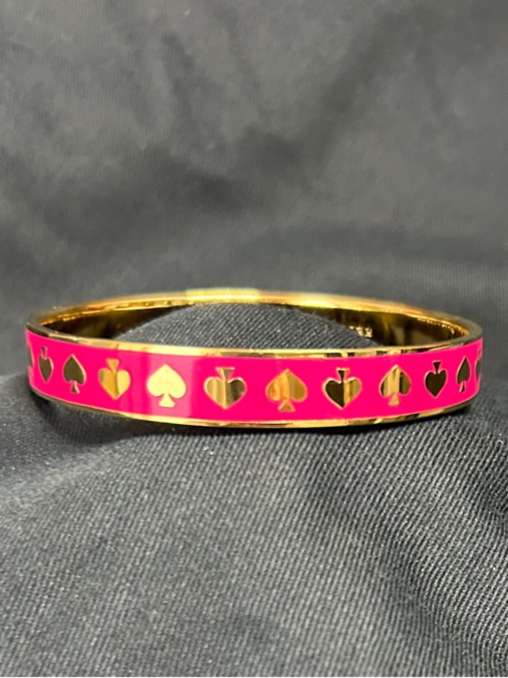 kate spade Hot Pink Enamel Bangle Bracelet with Gold Accents